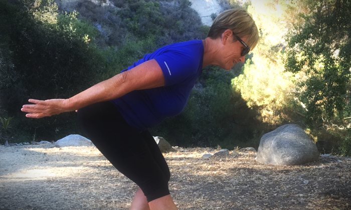 Ripped Grandma Stretching